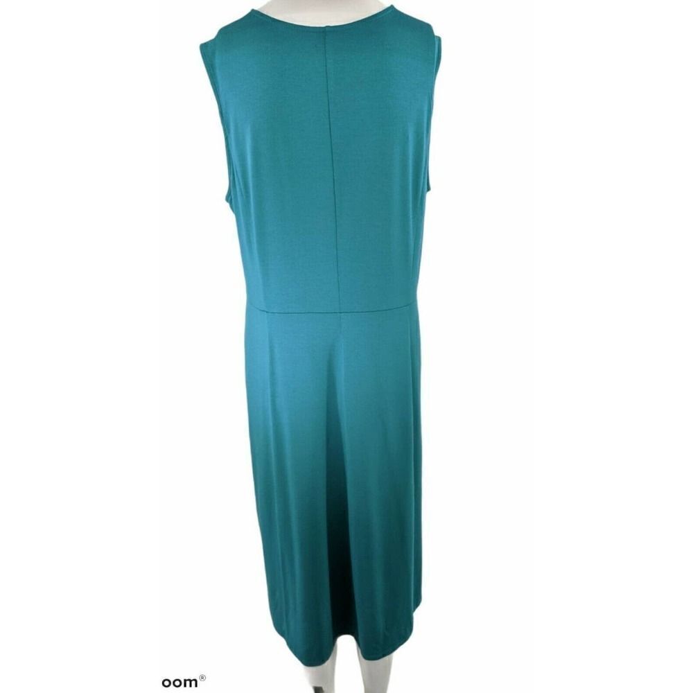 J. Jill Wearever Sleeveless Midi Dress Flowy Teal  Multi Seam Medium - Picture 4 of 11